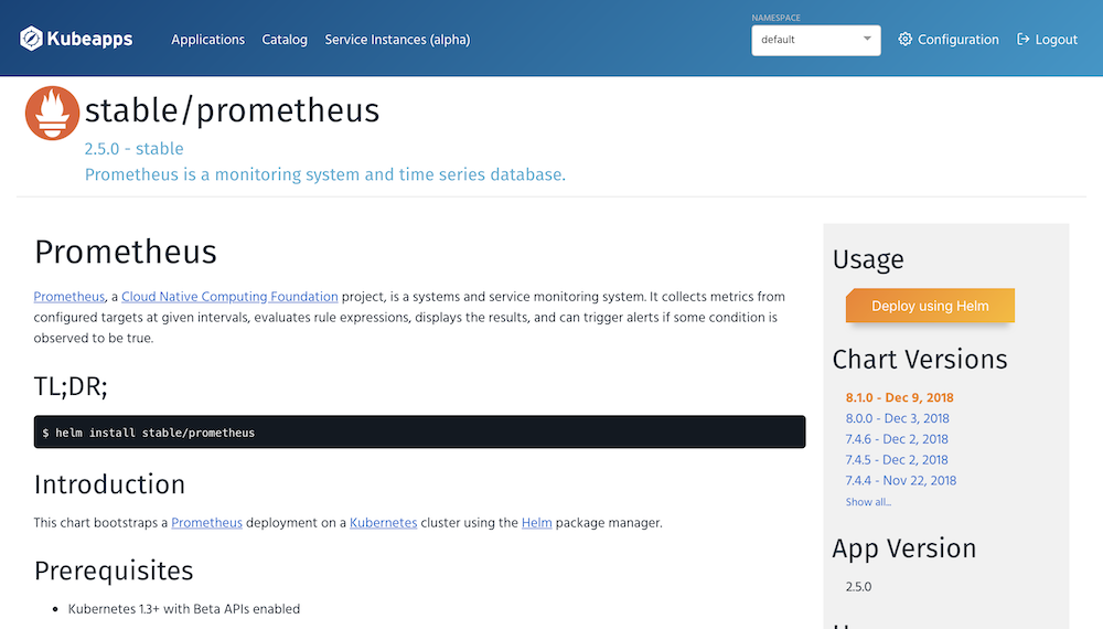 Kubeapps Prometheus Chart