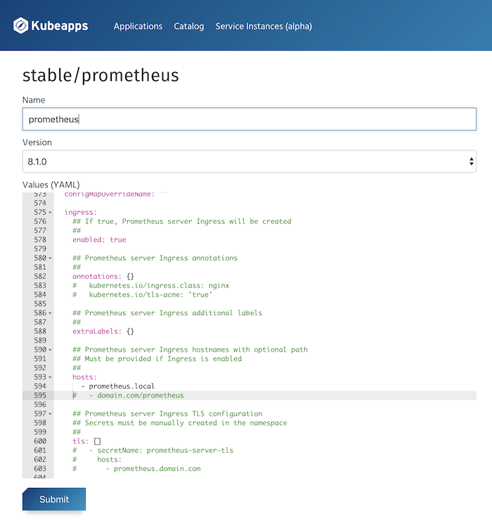 Kubeapps Prometheus Deploy